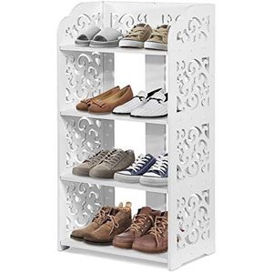 Soulong 3/4/5 Layer Schoenenkast Schoenenrek Stand Barokke Stijl Wit