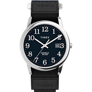 Timex Heren Easy Reader 35mm Datum Horloge, Blauw/Zilverkleurig, onbezorgd
