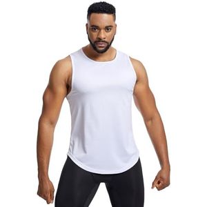 yk8fass Los groot formaat sportvest ru-4780, Wit, M