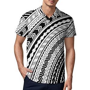 Maori stijl etnische ornamenten heren golf poloshirt zomer korte mouw T-shirt casual sneldrogende T-shirts L