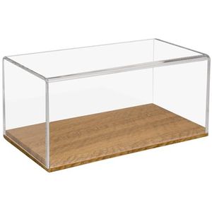 HMF 46873 acryl vitrine / showkast met houten basis voor modelauto's | 30 x 15 x 14 cm | transparant