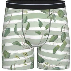 GRatka Boxer slips, heren onderbroek Boxer Shorts been Boxer Briefs grappige nieuwigheid ondergoed, groen zilver dollar eucalyptus, zoals afgebeeld, L