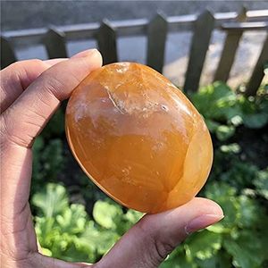 Healing Crystal Decoration Golden Healer Palm Stones Natural Quartz Mineralen Kristallen edelstenen Healing Reiki Massage Gems Woondecoratie (Color : Golden Healer, Size : 60-80mm)