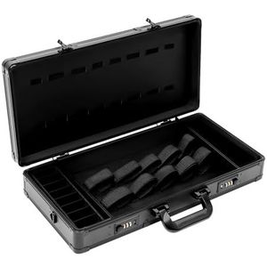 Barber draagtas, Barber reisorganizer, kammen, gereedschapsorganizer, professionele kapper-stylist-case, kapsalon, koffer met slot, draagbare kammen, draagtas voor kappers, zwart