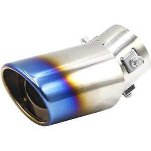 RVS Auto Uitlaatdemper Uitlaat Tip Pijp Zilver Uitlaatsierstukken(Blauw)