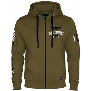 ROCK-IT Apparel I Hooded Jacket Men ""Racer 07"" I Sweatjacket Heavy Hoodie I zipper hoody I S-5XL I Ziphood met capuchon I rits en fleece binnenkant I Kleur Olijfgroen XL