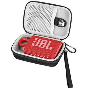 Linghuang Opbergtas Hard Case voor JBL GO 3 Bluetooth Luidspreker Draagbare Beschermende Doos voor Speaker Luidspreker Reizen Luik met Karabijnhaak Maat 15,1 x 9,9 x 6,4 cm (Grijs)