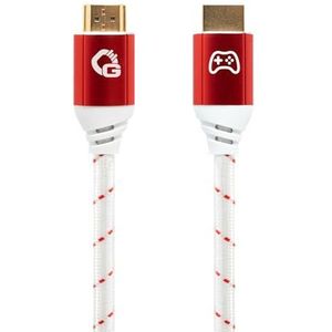 OEHLBACH GAMING New Game Red HDMI 2.1b-kabel, Ultra High Speed gecertificeerd, 8K @60Hz, eARC, ALLM, VRR, DSC, compatibel met PS5, Xbox Series X/S, Nintendo Switch, PC, wit, 1 stuk