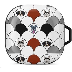 Wolf en puppy oordopjes hoesje compatibel met Samsung hard shell beschermhoes zwart stijl