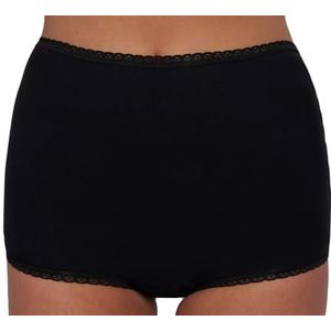 Incontinentieslip voor dames, absorberend en wasbaar, incontinentiebroek voor dames, zwart-wit ondergoed, comfort en zelfvertrouwen, hoge taille, lekvrij, maten S-3XL (XXL, zwart)