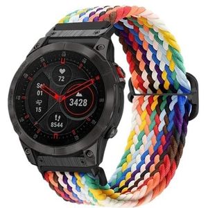 QuickFit 22mm 26mm Gevlochten Nylon Elastische Band fit for Garmin EPIX GEN2 Fenix7 7X Solar/6X 6XPro 5XPlus Enduro 2 Horlogeband (Color : 5, Size : For Fenix 7 (47mm))