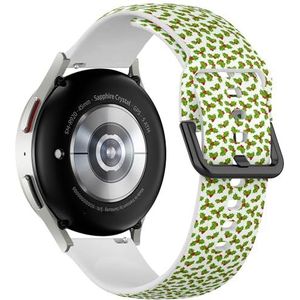 Sportieve zachte band compatibel met Samsung Galaxy Watch 6 / Classic, Galaxy Watch 5 / PRO, Galaxy Watch 4 Classic (Holly Berries) siliconen armband accessoire