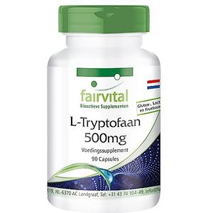 Fairvital | L-Tryptofaan capsules 500mg - HOOG GEDOSEERD - VEGAN - 90 capsules - essentieel aminozuur