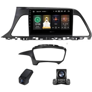 Autoradio 2 Din Bluetooth met Carplay en Android Auto,geldt voor Hyundai Sonata 7 LF 2014-2017 9 inch met touchscreen stereo auto ondersteunt RDS GPS stuurbediening Achteruitrijcamera(NF-1)