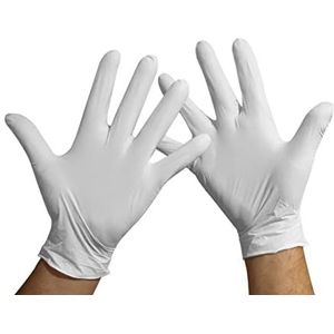 KMINA - Nitril Handschoenen L (x2 Packs 100 units), Nitril Wegwerphandschoenen, Nitril Handschoenen Wit, Nitril Wegwerp Latex Vrij, Handschoenen Nitril, Nitrile Gloves, Wit (LATEX VRIJ)