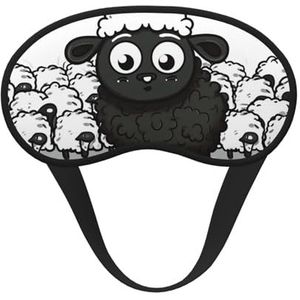 Slaapoogmasker voor dames en heren, zacht, comfortabel slaapmasker, verduisterend, slaapoogbedekking voor reizen, yoga, dutje, werk, cartoon, zwart-wit schapen