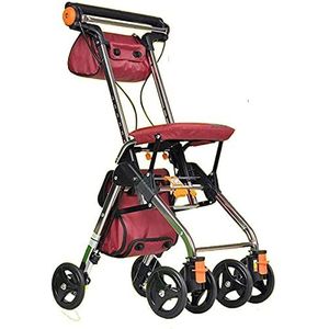 Rollator Kinderwagen, met zitje, ultralichte vouwwagen, voor senioren, reizen, winkelen en verlangen naar volle maan