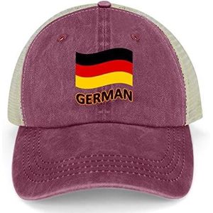 Duitsland vlag vintage denim baseballpet verstelbare holle snapback zonneklep hoed