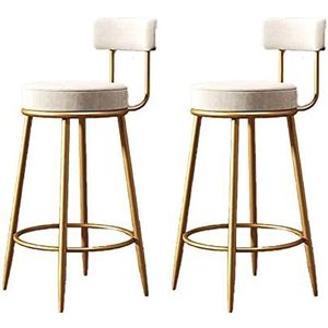 AADDFDD Barkrukken Bar Stoelen Barkruk Set van 2 Ontbijt Krukken, Rugleuning Moderne Gouden Been Teller Krukken Eetstoel voor Keuken Counter Bar