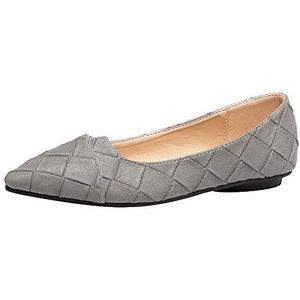 Jamron Dames Ballerinas met Spitse Neus Lichtgewicht Platte Pumps Grijs SN02711 EU42