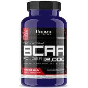 Ultimate Nutrition Flavored BCAA Powder 12,000, Post Workout Recovery Drink, 3g Leucine 1.5g Valine 1.5g Isoleucine, 30 Servings, Ruby Red Candy