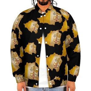 Vintage Vaticaanstad Vlag Kaart Grappige Mannen Baseball Jacket Gedrukt Jas Zachte Sweatshirt Voor Lente Herfst