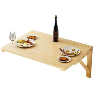 JAVYPPT Wandgemonteerde tafel, keuken, natuurlijk hout, inklapbare eettafel, hoekcomputer, bureau voor kleine ruimtes, laptop, bureau, nachtkastje, 90 x 40 cm