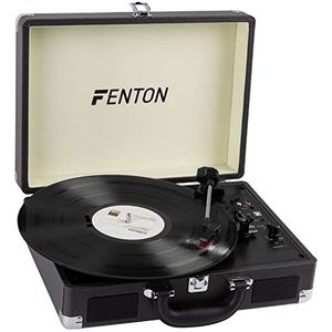 Fenton RP115 Retro Platenspeler in Koffer met ingebouwde Speakers, Bluetooth en USB - Zwart