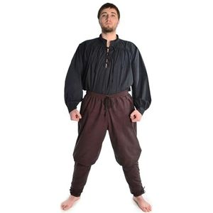 HEMAD Heren Vikingbroek - Piratenbroek - Middeleeuwse broek - Zwaar katoen - Bruin L/XL