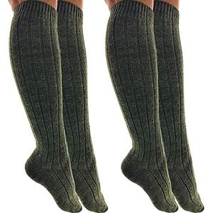 MOUNTREX® Alpaca-sokken, wollen sokken voor dames en heren, wintersokken, warme huissokken, thermosokken, dun, knusse sokken, 2 paar, groen, 47/50 EU