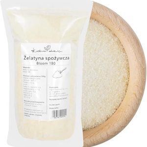 Levensmiddelkwaliteit gelatine - Kuchnia Zdrowia - Bloom 180 poeder - Voor gewrichten en botten - Zuivere samenstelling - Lekvrije verpakking met ritssluiting - Doypack: (500 Gram)