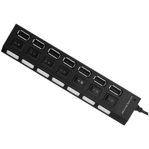 USB HUB 2.0/3.0 Multi 4 7 Usb-poort Met Power Adapter For Computer PC Laptop Accessoires Splitter USB Meerdere Hab Breed Toepasbaar(3.0 7 Port Black)