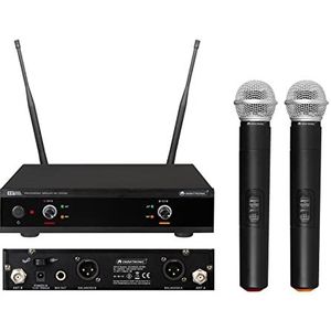 OMNITRONIC UHF-E2 Draadloos microfoonsysteem 823.6/826.1MHz | Aanmeldingsvrij 2-kanaals microfoonsysteem