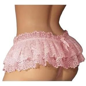 Sissy Heren ondergoed Kant Verstoorde Mini string Rok Crossdress Kostuum Panty Rok g-string Homo mannen string bikini Slips