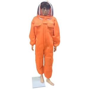 Bijenpak, 3D ademende lucht katoenen stof ontwerp bijenteelt beschermende kleding kleding anti-bijenkleding imker kostuum(Fencing Hat Orange,2XL)