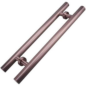 LKAMCBZMF Schuif de schuifdeurgreep, schuifdeurgreep voor schuifdeuren voor houten en glazen deuren, ronde hardware-handgreep met accessoires (rood brons, 150 cm (59 inch) x 110 cm)