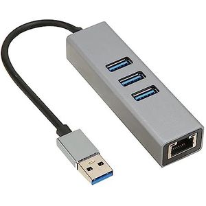 4-poorts USB-hub, 5 Gbps Hoge Snelheid Zilvergrijze USB3.0-hub voor Desktop