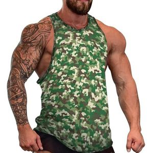 Militaire Groene Camouflage Heren Tank Top Grafische Mouwloze Bodybuilding Tees Casual Strand T-Shirt Grappige Gym Spier