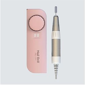 Nagelvijl elektrisch, 35000 RPM nagelboormachine, oplaadbare nagelmaster for manicure, draagbare nagelboorfreesmachine met HD LCD-scherm(Pink)