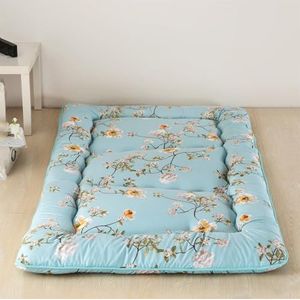 Japanse Vloermatras Opvouwbaar, Extra Dikke Futon Matras, Oprolbare Matras Slaapmat Met Verwijderbare Matrashoes, Sponzen Matras Voor Vloer Slapen(Flower2,180x220cm/71x86"")