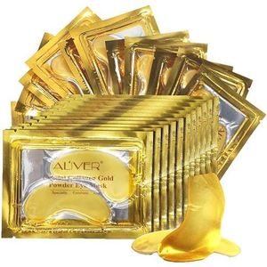 25 paar 24K gouden collageen oogmasker Power Crystal Gel maskers voor anti-veroudering, anti-rimpel, hydraterend en verminderen fijne lijntjes, donkere kringen en gezwollen ogen voor vrouwen, mannen