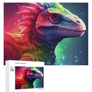 500 stuks legpuzzels kleurrijke dinosauruspuzzels gepersonaliseerde puzzel houten foto puzzel voor volwassenen foto puzzel kunst muur opknoping decor voor verjaardag bruiloft Valentijnsdag verjaardag