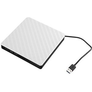 Computer Draagbare Uitwerpbare Mobiele Externe Brander USB 3.0 DVD RW CD-brander Heldere Beeldkwaliteit Stabiele Audio(White)