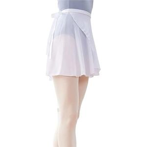 UBOHUZ Dames Ballet Rokken Wrap Tutu Dans Rok Chiffon Tie Up Short voor Dansen voor Vrouwen, Wit, XL Height 160-175cm