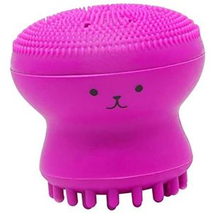 Octopus Leuke Siliconen Gezichtsborstel voor Massage Verwijderen Scrub Diepe Reiniging Rose rood
