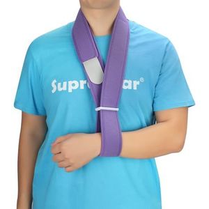 supregear Arm Sling, Verstelbare Kraag Manchet Immobilizer, Lichtgewicht Hals- en Schouderondersteuning, Ademende Medische Brace voor Mannen en Vrouwen, One Size Fits All, Purper