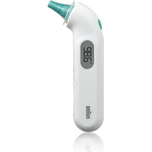 Braun Thermoscan3 oorthermometer oorthermometer voor baby's, kinderen, peuters en volwassenen, display is digitaal en nauwkeurig, thermometer voor precieze koorts bijhouden thuis, leest temperatuur in seconden