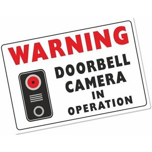 1 x Teken CCTV Deurbel Camera Sticker Opname in Operatie 24 uur Beveiliging Waarschuwing Vinyl Deurbel Videolabel 90x60mm Landschap MG2