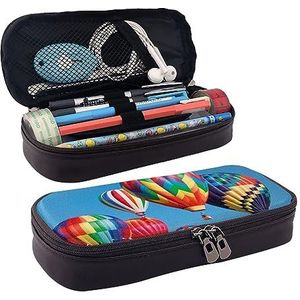 OPSREY Kleine jongens en meisjes in brandweerlieden bedrukt grote capaciteit etui briefpapier etui draagbare organizer, Hete luchtballonnen, Eén maat, Munten Pouch