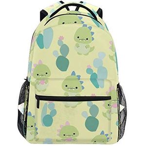 Leuke Baby Dinosaur Cactus Rugzak Boekentas voor Jongen Meisje Grote Reizen Laptop Schoudertas voor Vrouwen Mannen